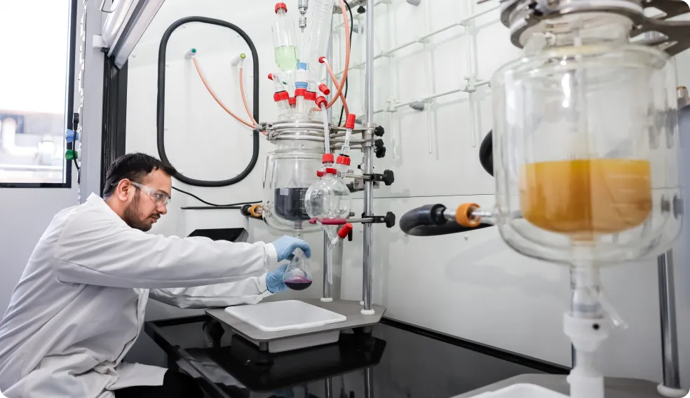 Scientist conducting experiments in a state-of-the-art laboratory